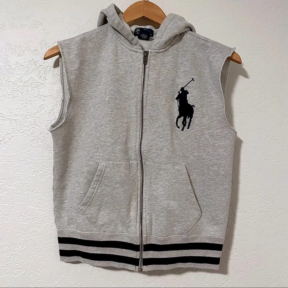 ⭐️SOLD⭐️ Polo Ralph Lauren Zip Up Vest Hoodie Boys Size M (10-12). - Picture 1 of 9